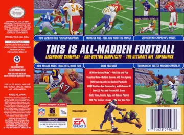 Madden NFL 99 (USA) (Beta) (1998-08-05) box cover back